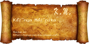 Kánya Mónika névjegykártya